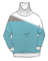 8546 Chevron Cowl Neck Merino Jumper
