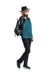 8546 Chevron Cowl Neck Merino Jumper