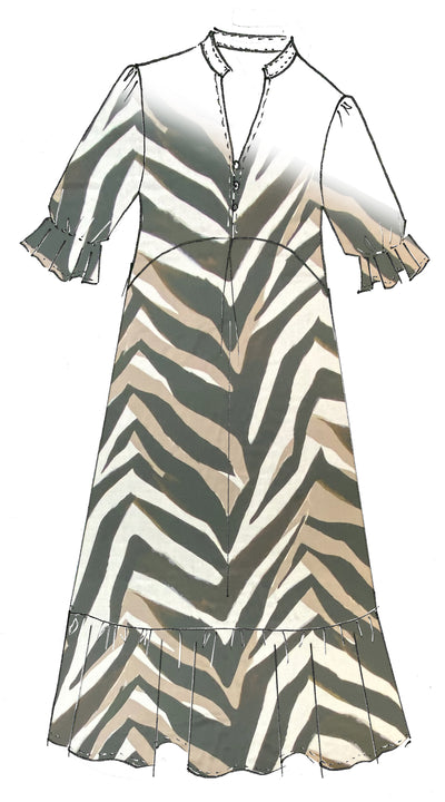 8677 Panelled Maxi Dress