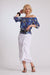 8412P Mesh Ruffle Neck Top