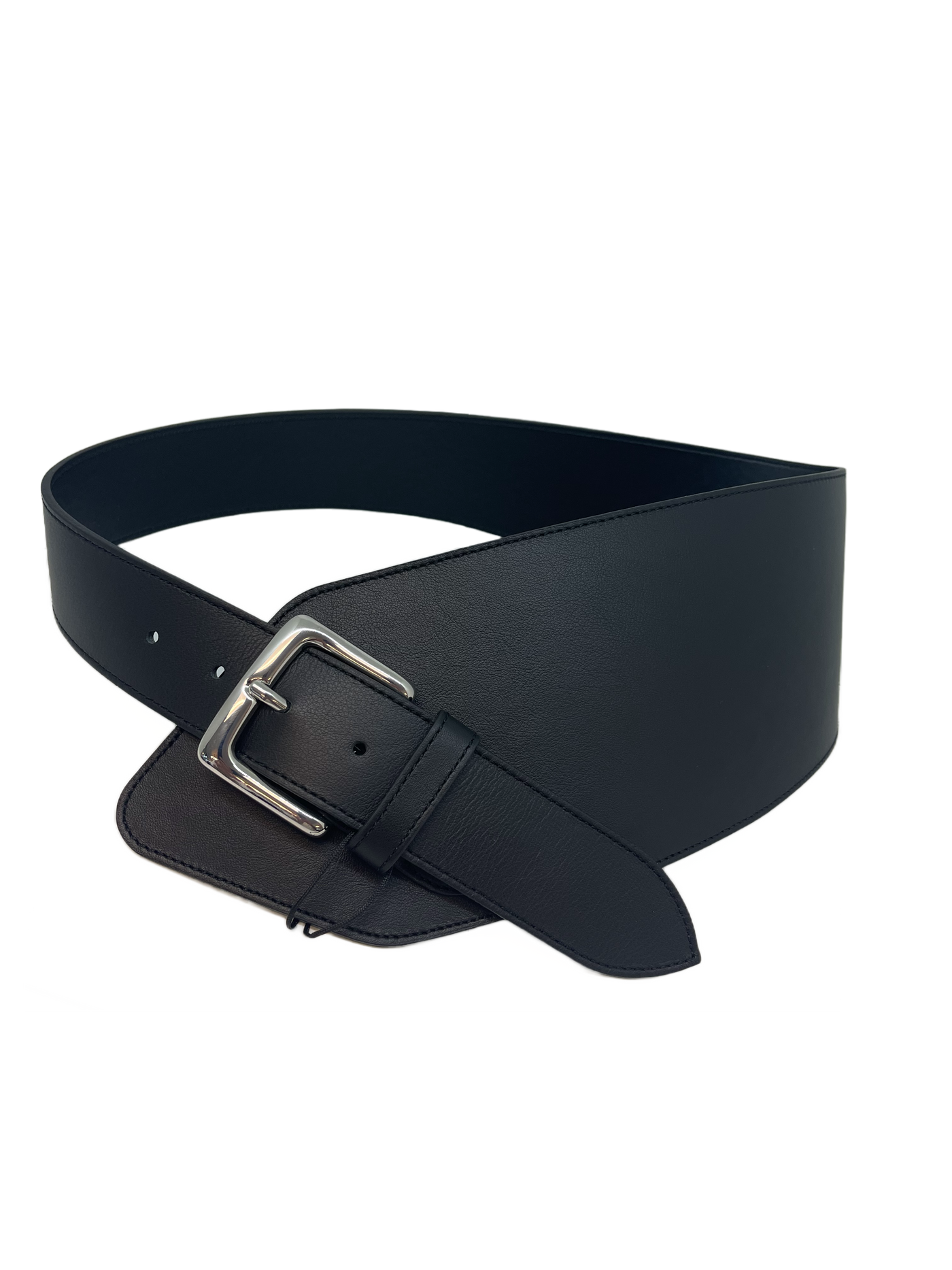 8749 Leather Wide Buckle Belt