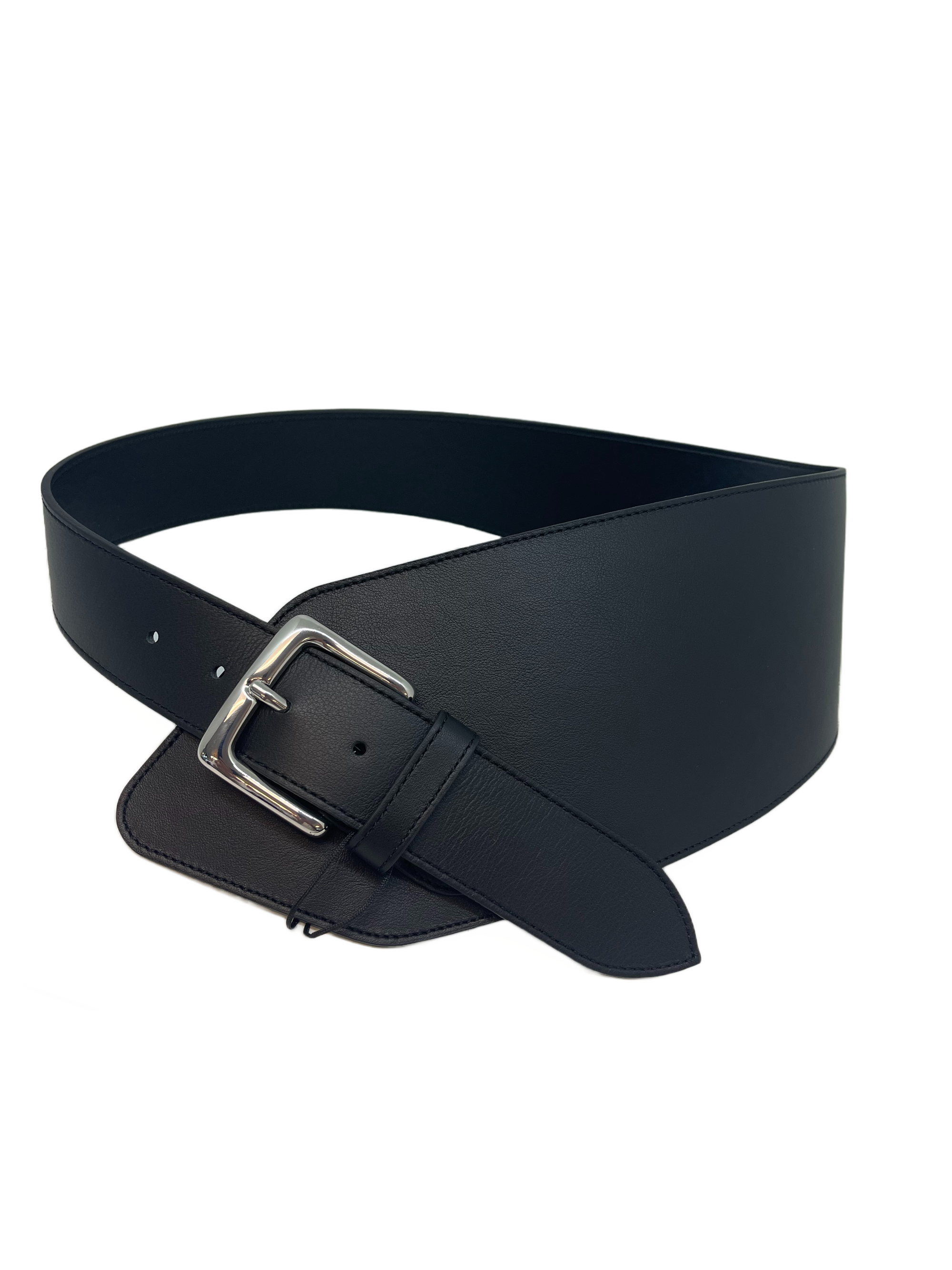 8749 Leather Wide Buckle Belt