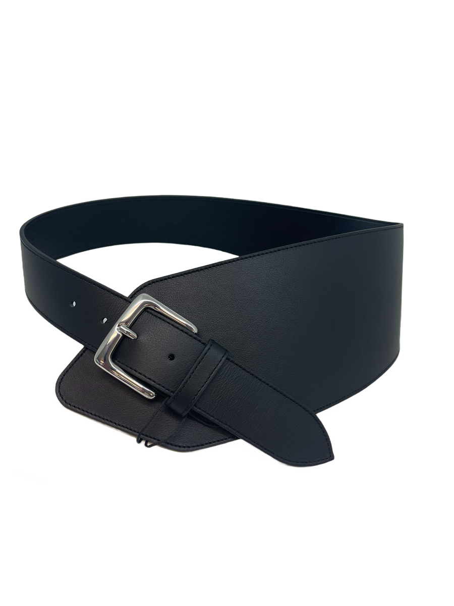 8749 Leather Wide Buckle Belt