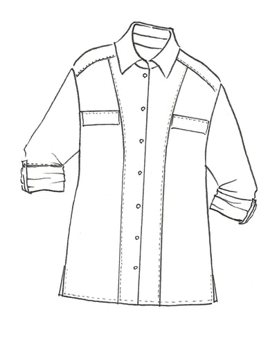 8761 Washer Linen Panel Shirt
