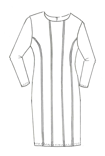 8763 Leather Trim Roma Panel Dress