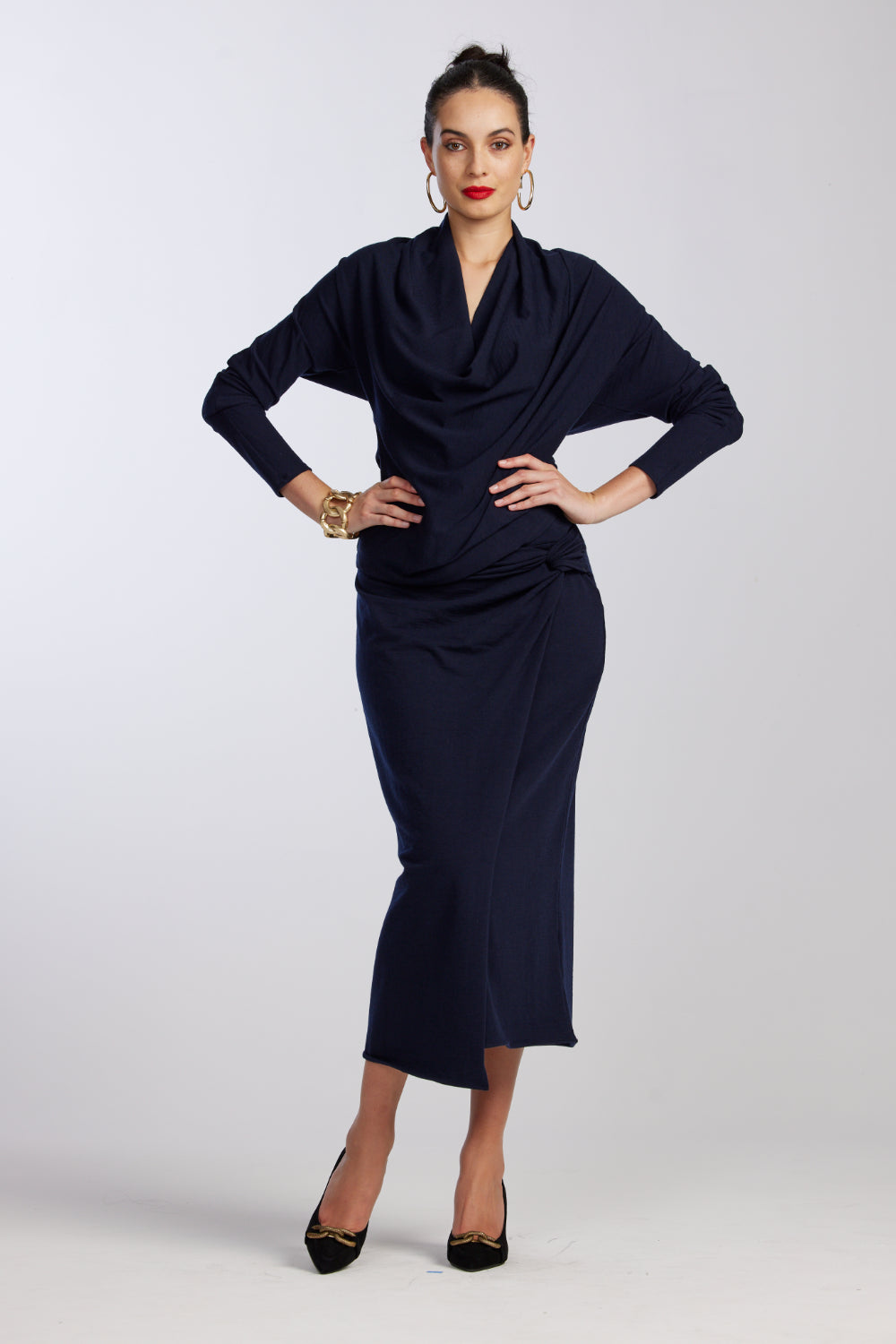 8792M Merino Twist Wrap Skirt