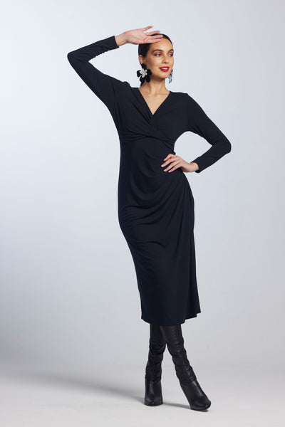 8788 Side Gather Crossover Dress