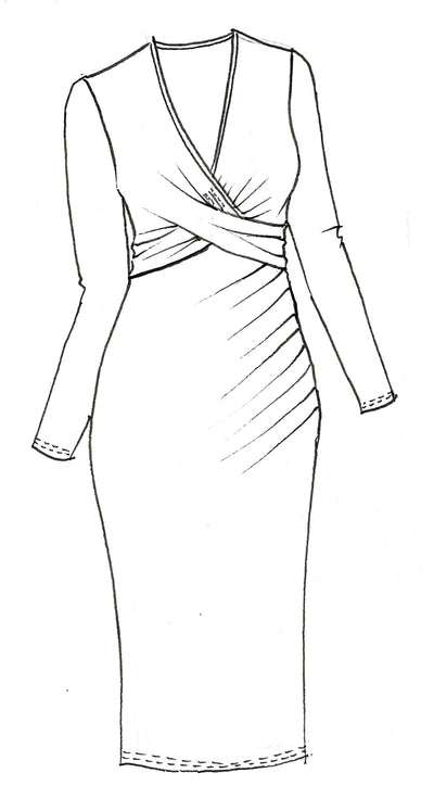 8788 Side Gather Crossover Dress