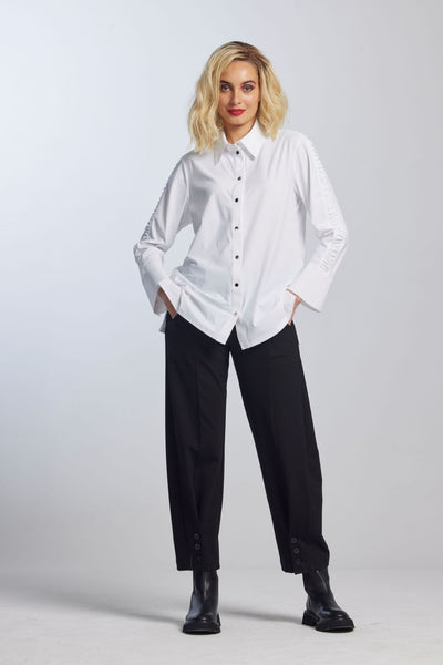 8826 Rouched Microjersey Sleeve Shirt