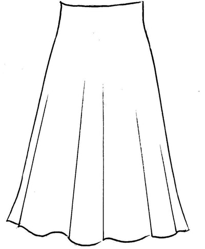 8861 Lined Merino Flute Skirt