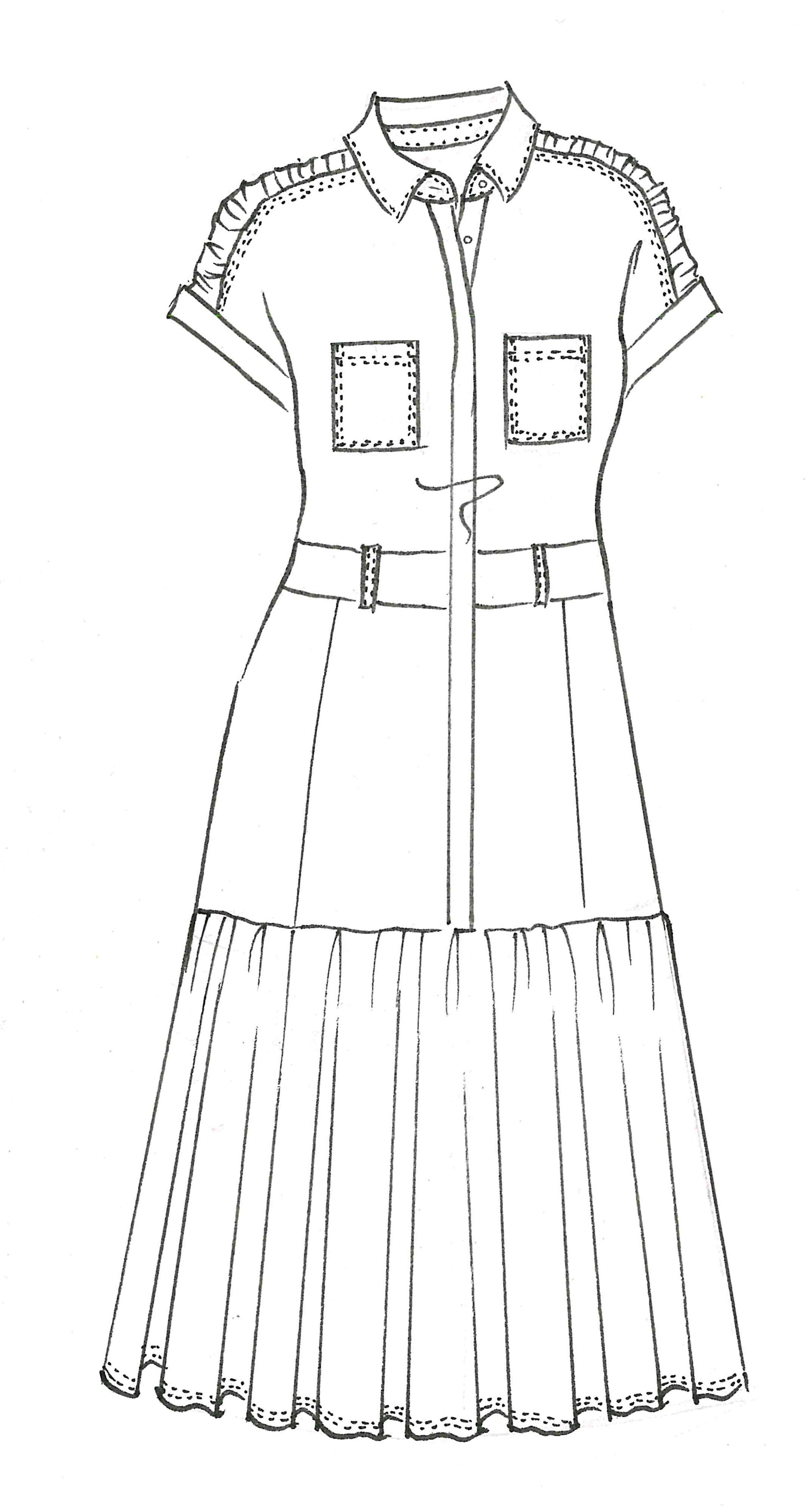 8907 Rouched Cap Sleeve Microjersey Dress