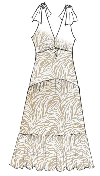 8933 Tie Shoulder Dress