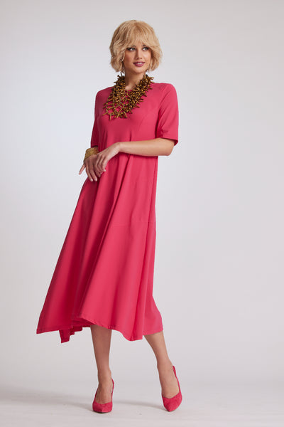 8938 Angle Seam A-line Microjersey Dress