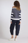 8953 Stripe Boat Neck Sweater