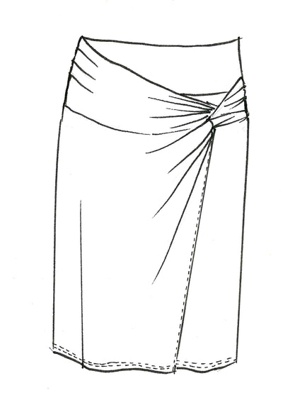 8966 Twist Wrap Microjersey Skirt