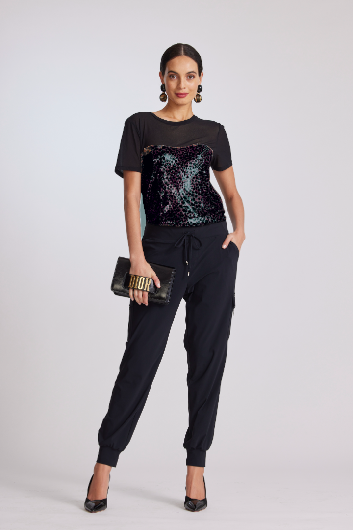 8972A Sequin Bustier Modal Top