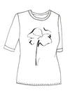 8977 Flower Printed Crew Neck Tee