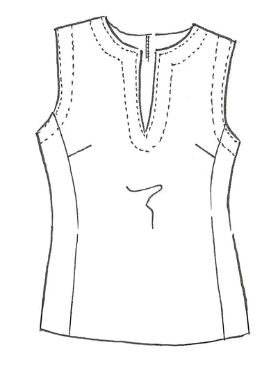 8985 V Neck Microjersey Bonded S/Less Top