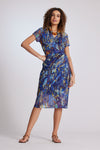 8998 Side Gather Double layer Mesh Dress
