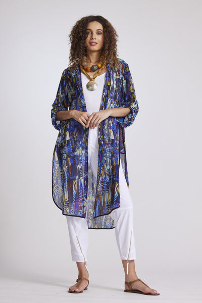 8924 Long Mosaic Print Overshirt