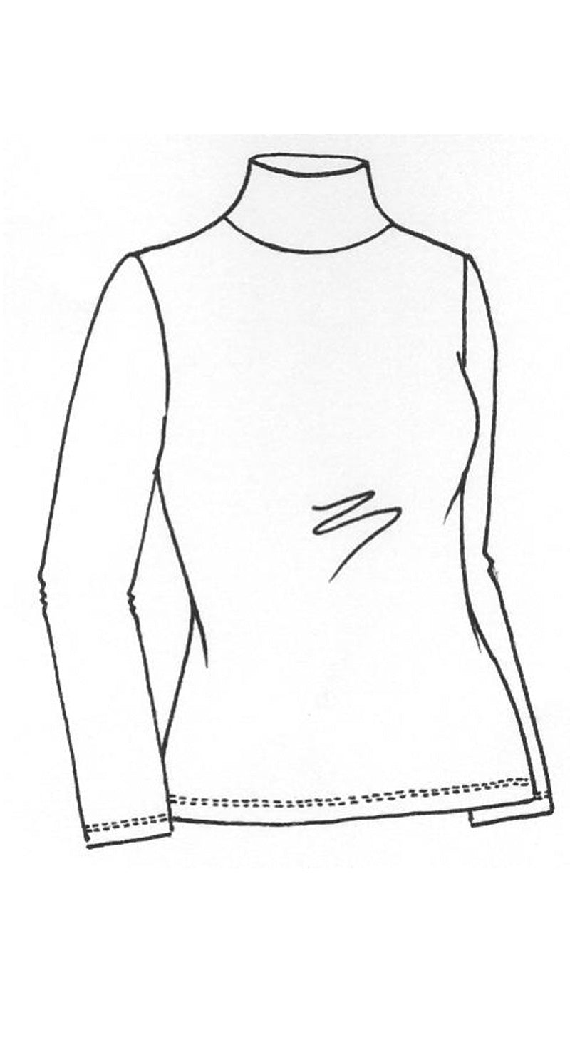 9402 Slim Fit Long Sleeve Merino Polo Neck Top