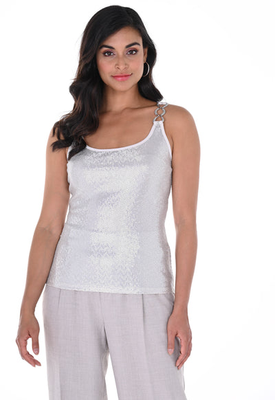 246439 - Champagne Sequin Cami Knit Top